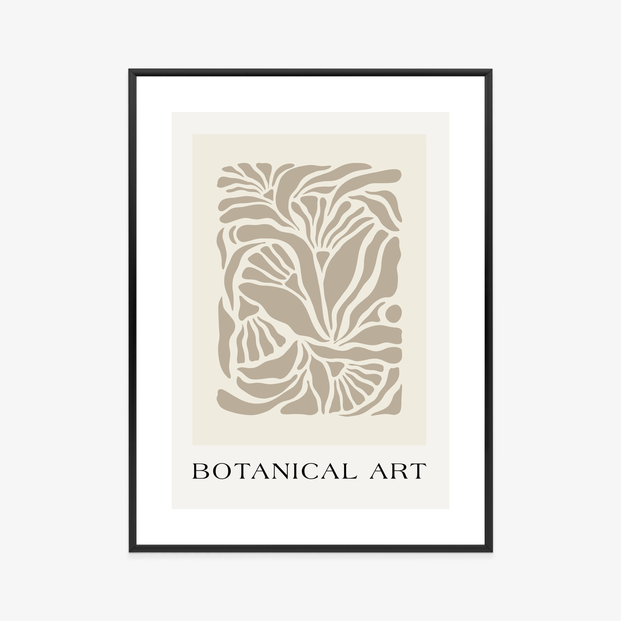 Poster Botanisches Muster Im Matisse-Stil Rahmen Holz Mit Passepartout Farbe Natürlich – Bild 9