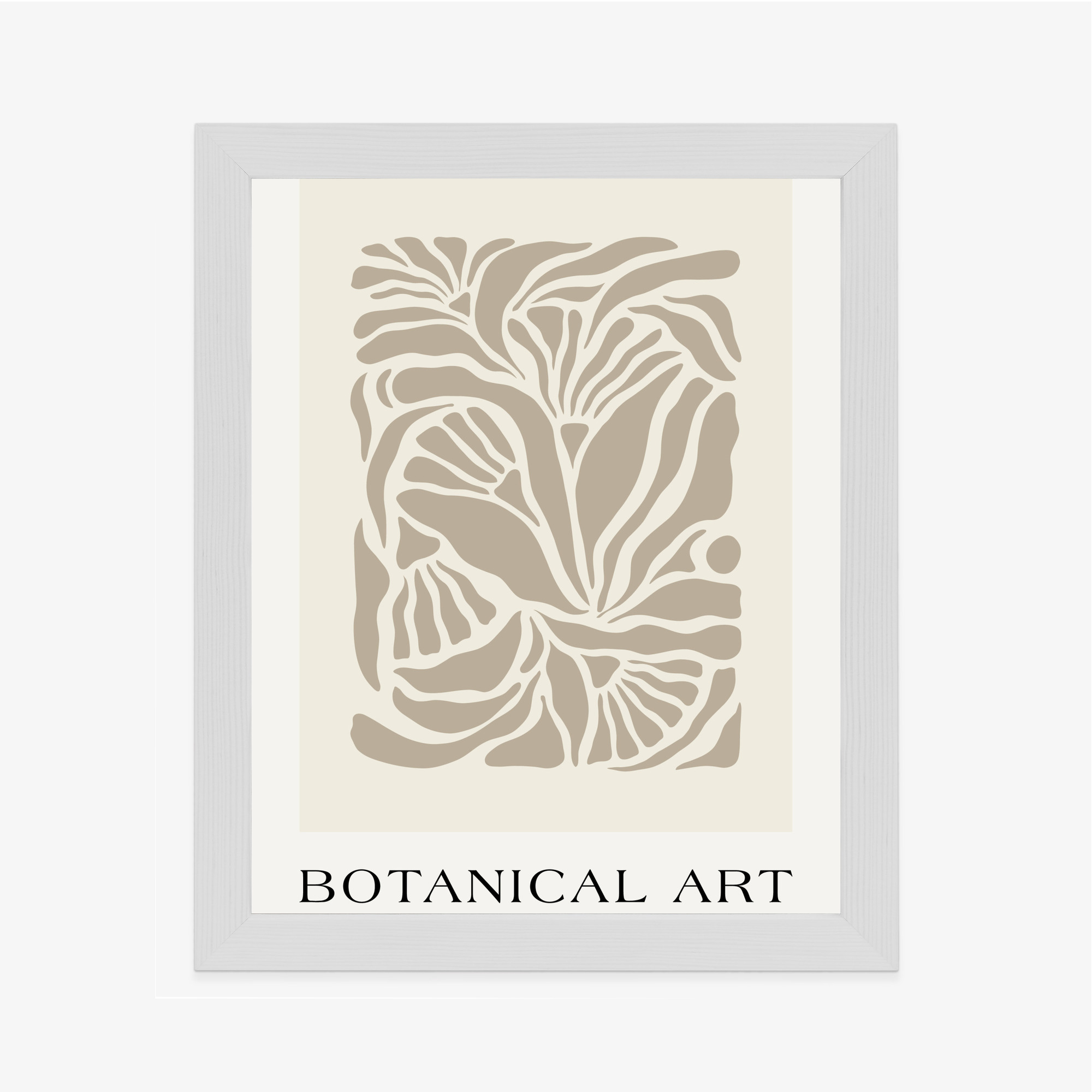 Poster Botanisches Muster Im Matisse-Stil Rahmen Holz Mit Passepartout Farbe Natürlich – Bild 7