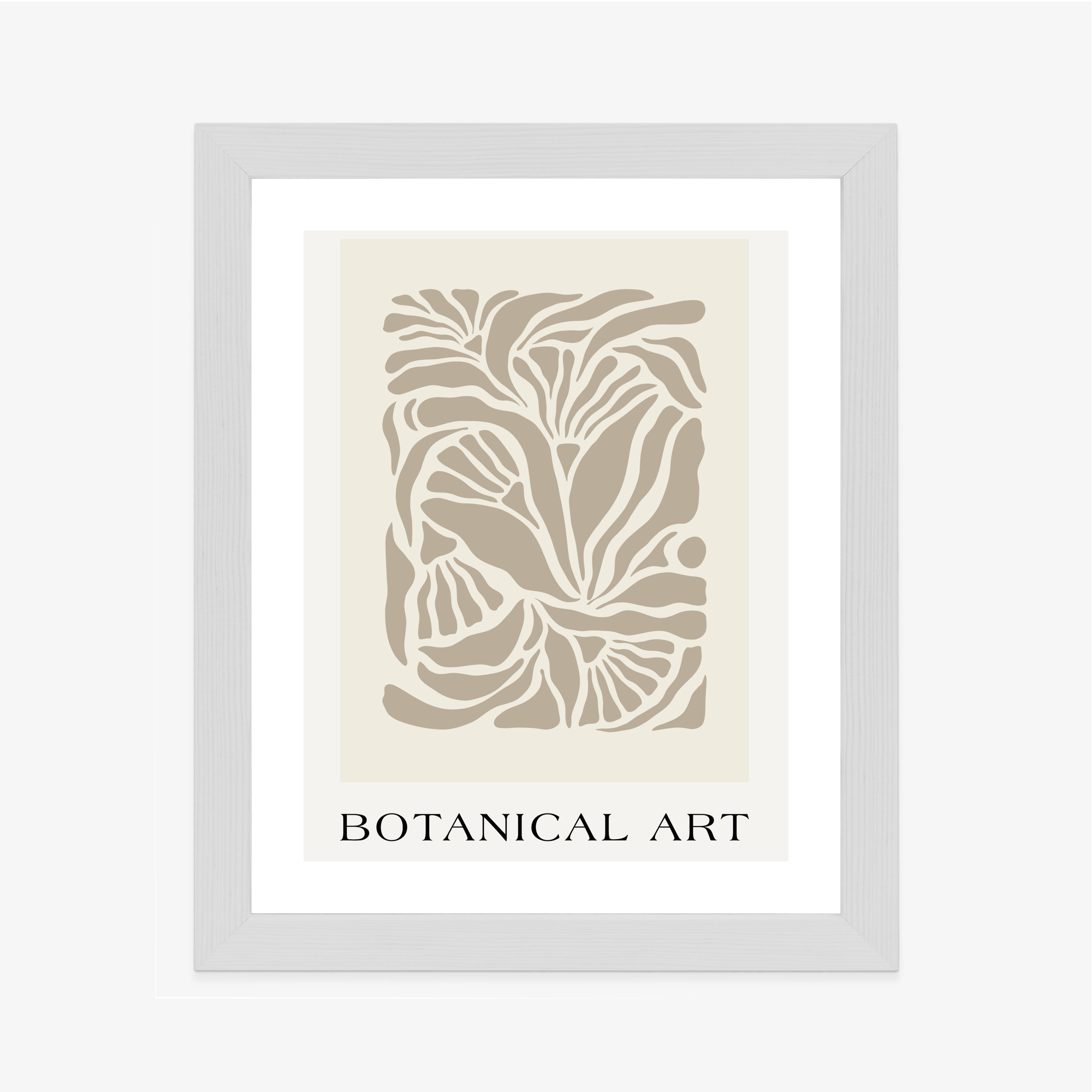 Poster Botanisches Muster Im Matisse-Stil Rahmen Holz Mit Passepartout Farbe Natürlich – Bild 5