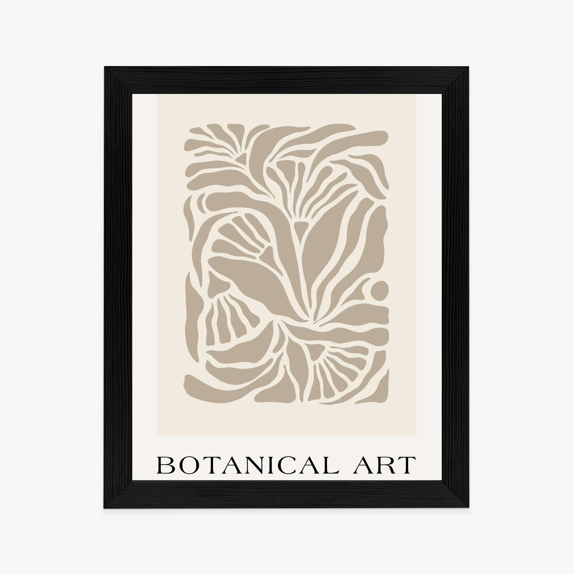 Poster Botanisches Muster Im Matisse-Stil Rahmen Holz Mit Passepartout Farbe Natürlich – Bild 6