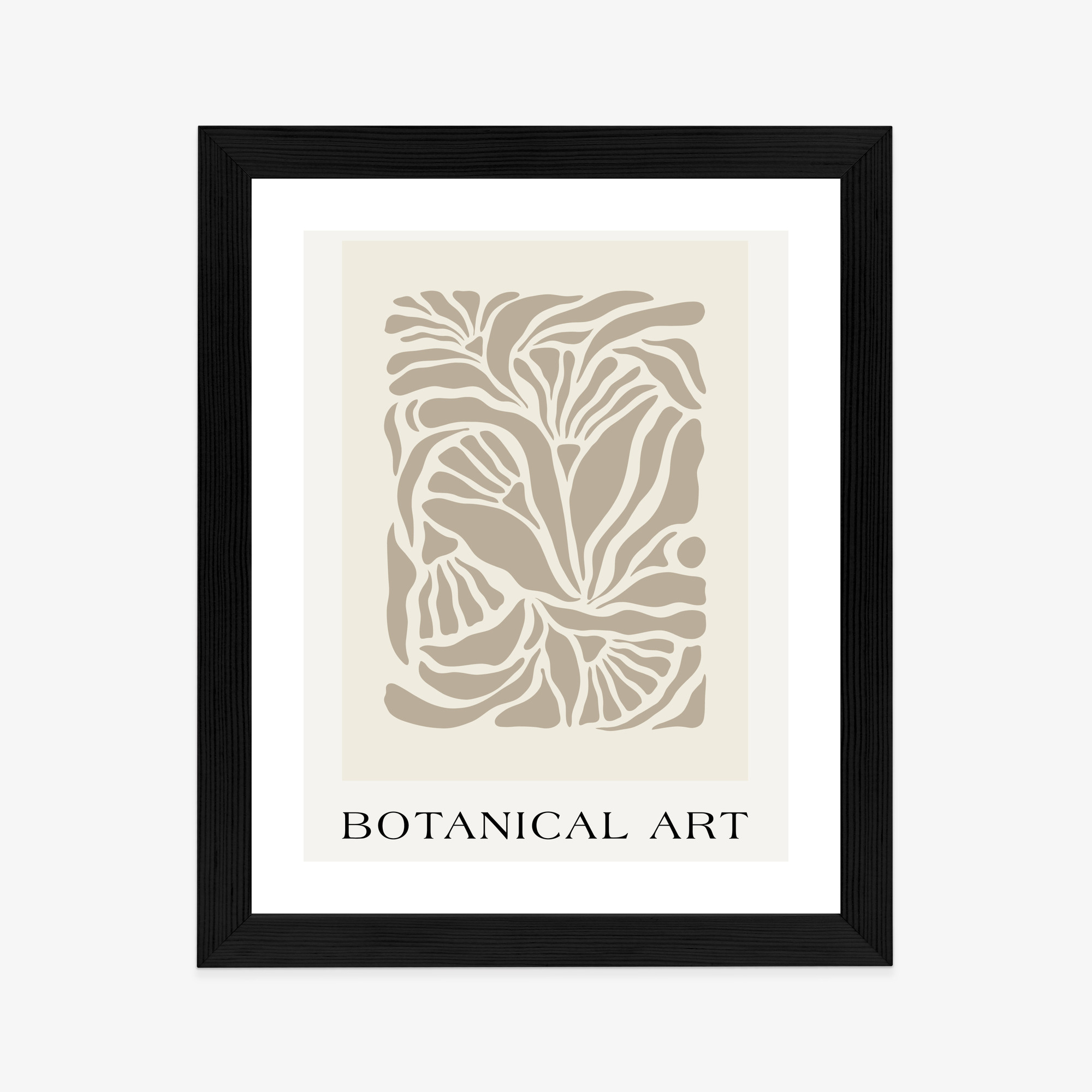 Poster Botanisches Muster Im Matisse-Stil Rahmen Holz Mit Passepartout Farbe Natürlich – Bild 4