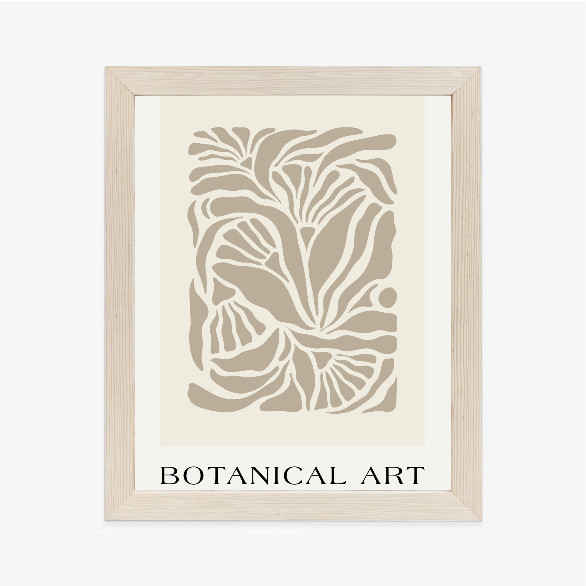 Poster Botanisches Muster Im Matisse-Stil Rahmen Holz Mit Passepartout Farbe Natürlich – Bild 2