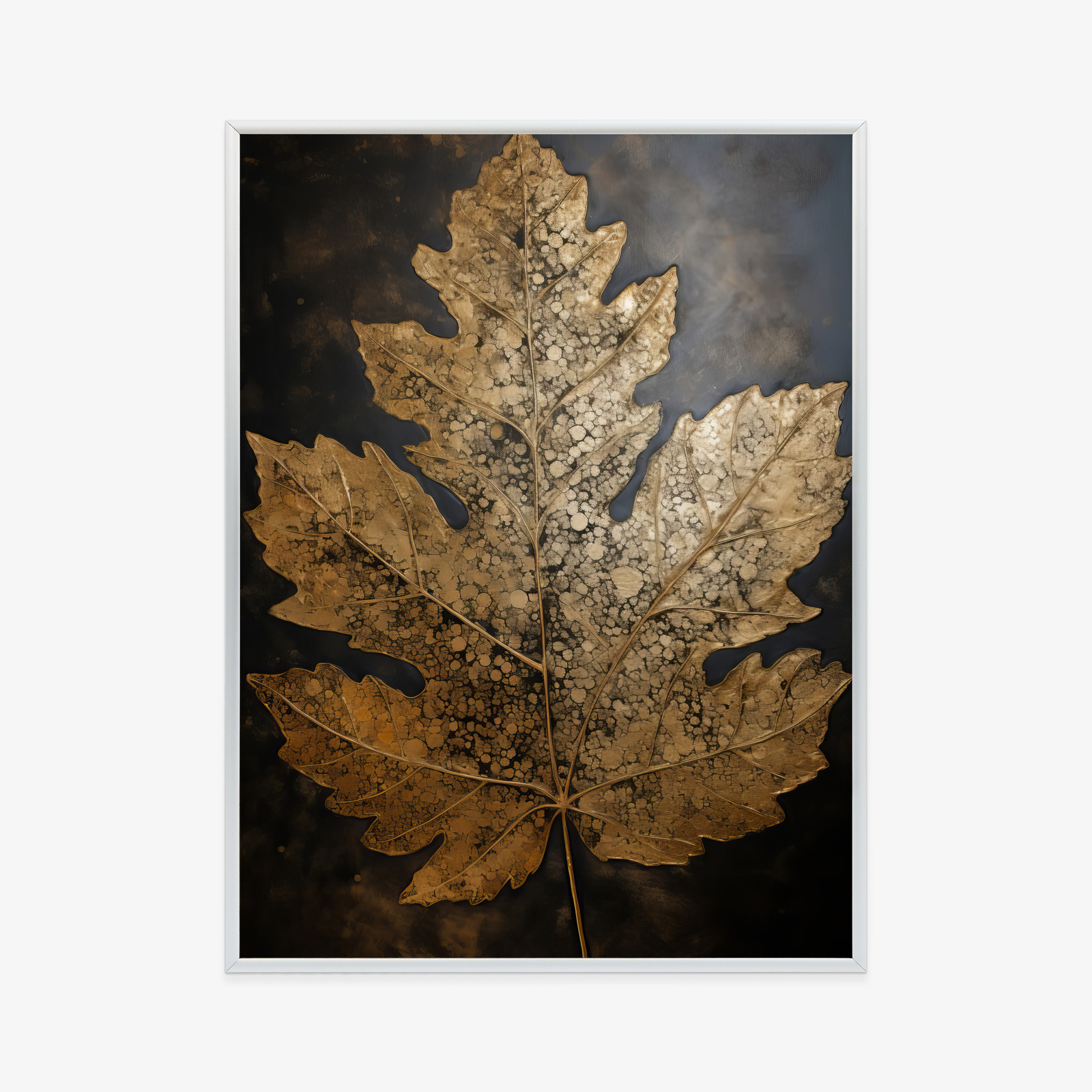 Poster Blattgold Im Vintage-Stil Auf Dunklem Hintergrund – Bild 10