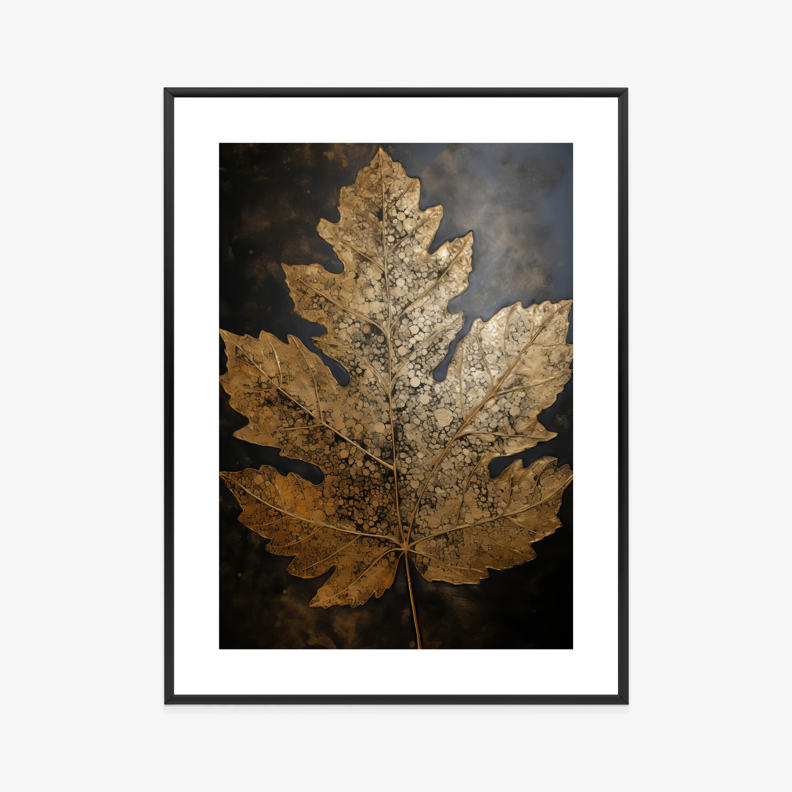 Poster Blattgold Im Vintage-Stil Auf Dunklem Hintergrund – Bild 9