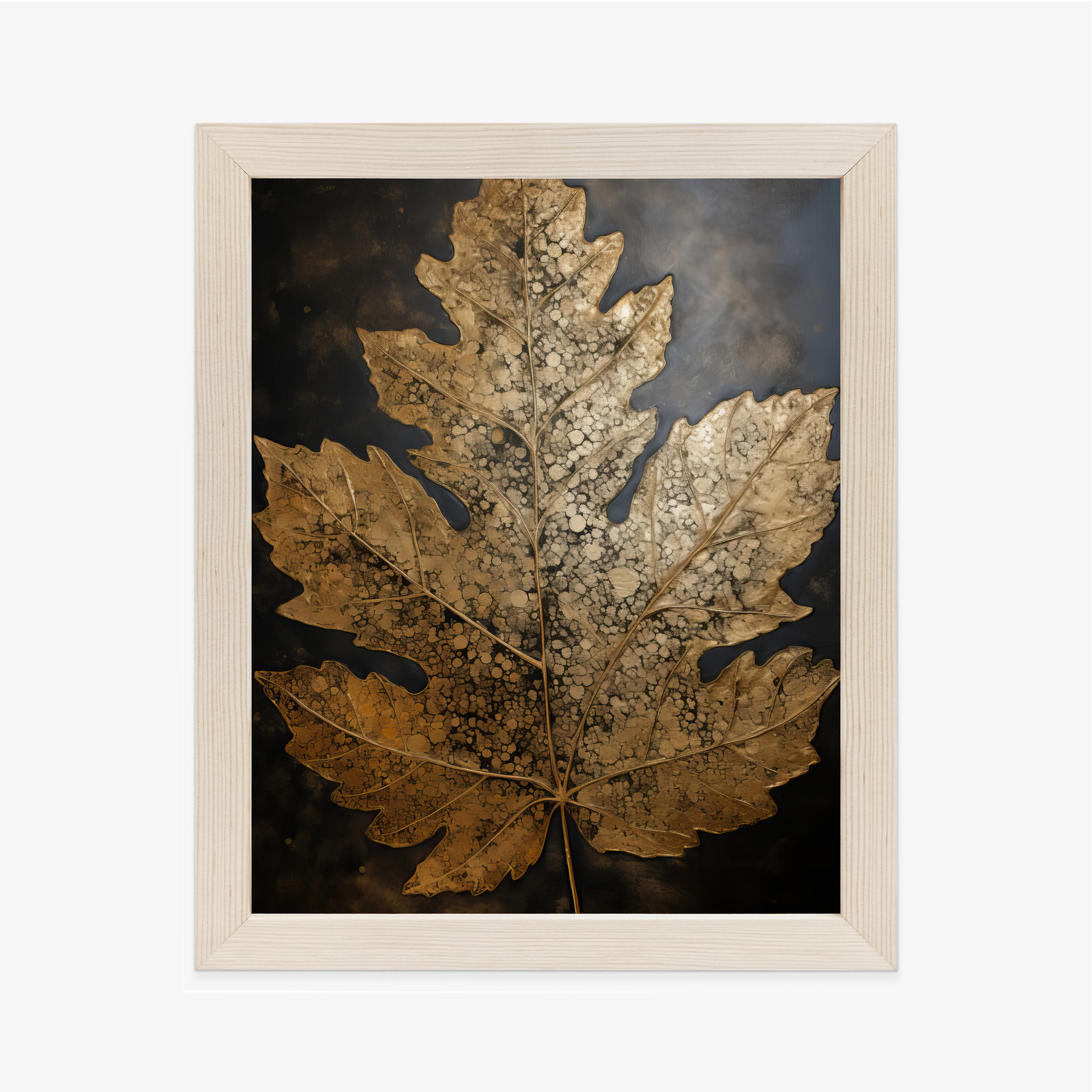 Poster Blattgold Im Vintage-Stil Auf Dunklem Hintergrund – Bild 3