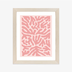 Poster Abstraktes Botanisches Pflanzenmuster Im Matisse-Stil Rahmen Holz Mit Passepartout Farbe Natürlich