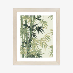 Poster Bambus Mit Hellen Blättern Rahmen Holz Mit Passepartout Farbe Natürlich