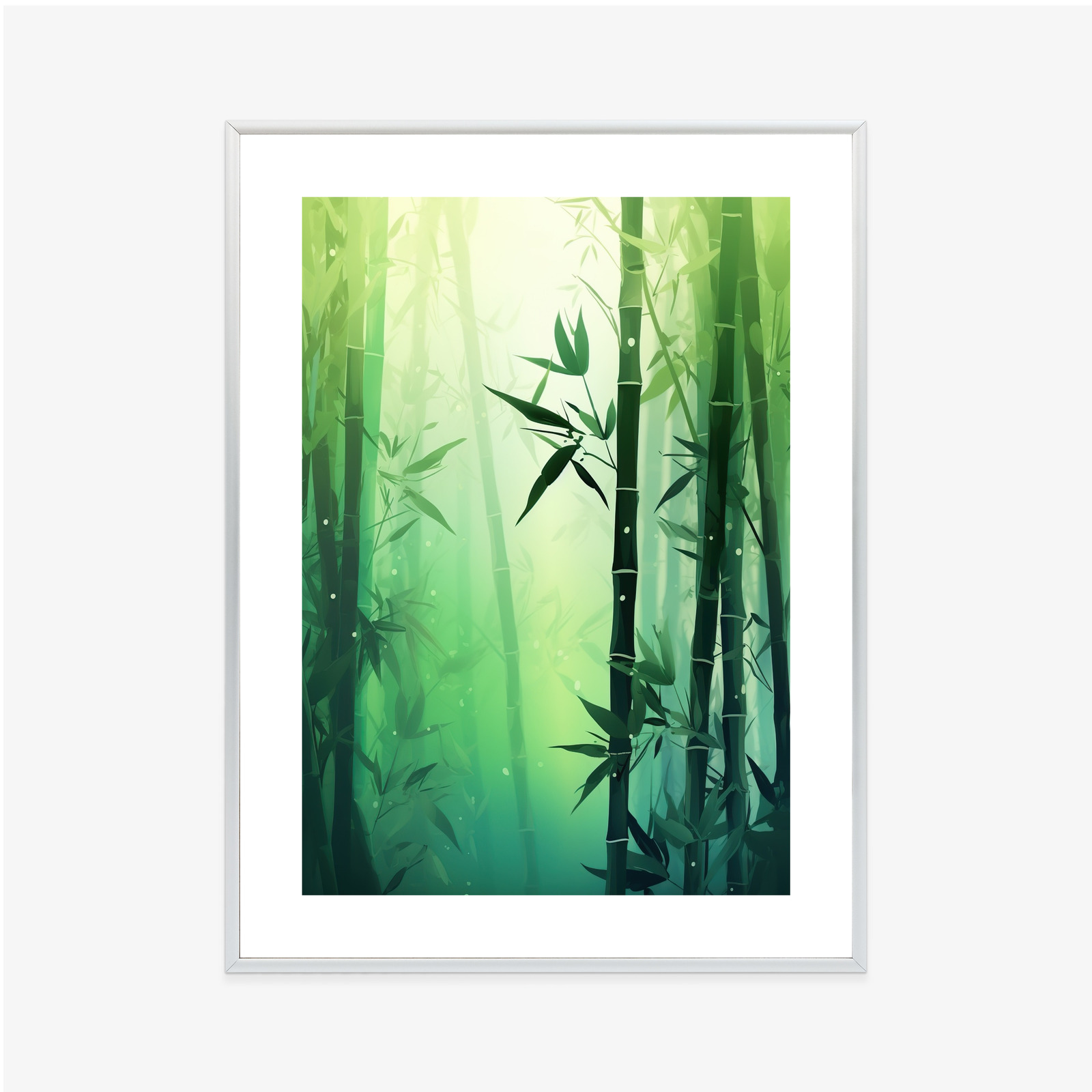 Poster Bambuswald In Der Sonne Rahmen Holz Mit Passepartout Farbe Natürlich – Bild 8