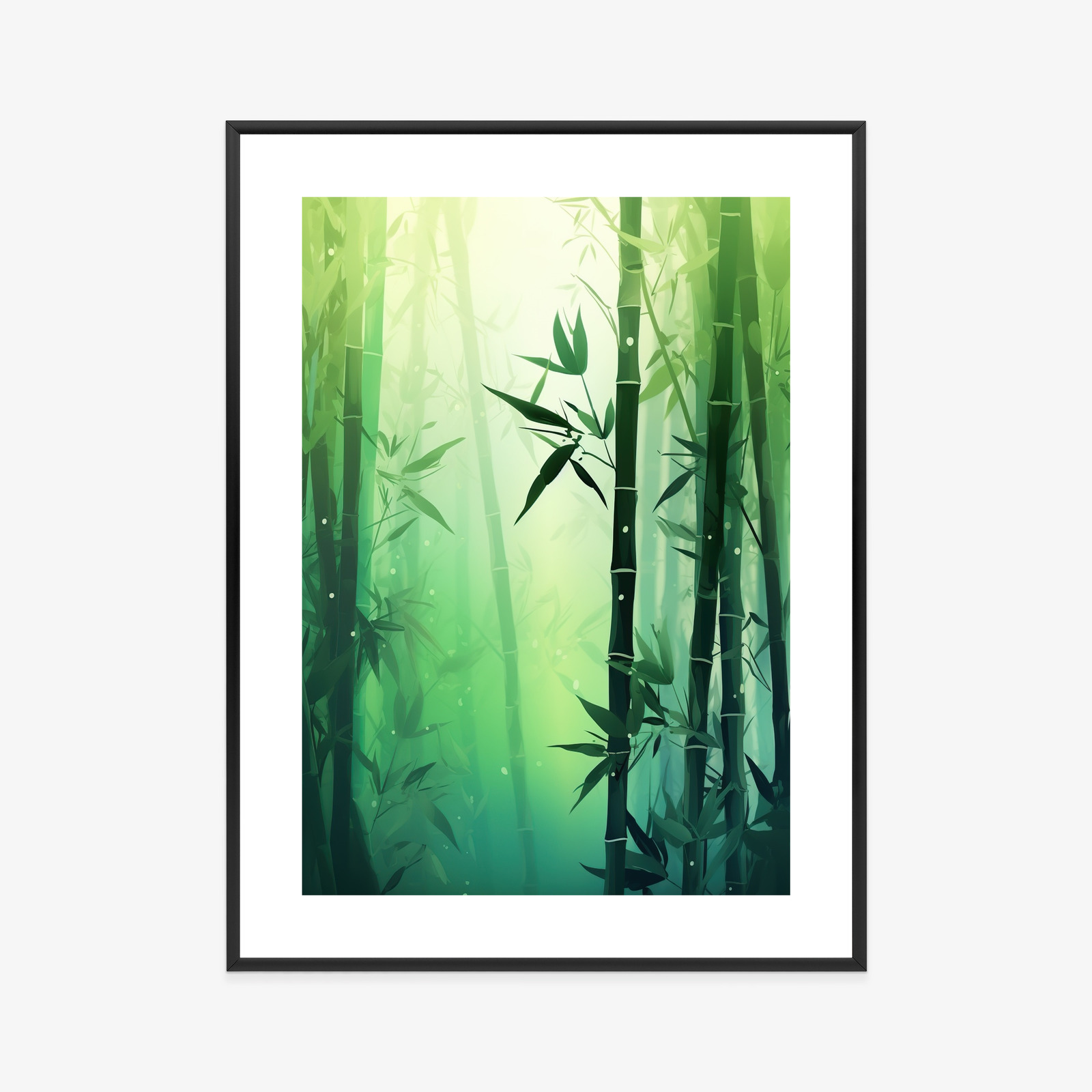 Poster Bambuswald In Der Sonne Rahmen Holz Mit Passepartout Farbe Natürlich – Bild 9