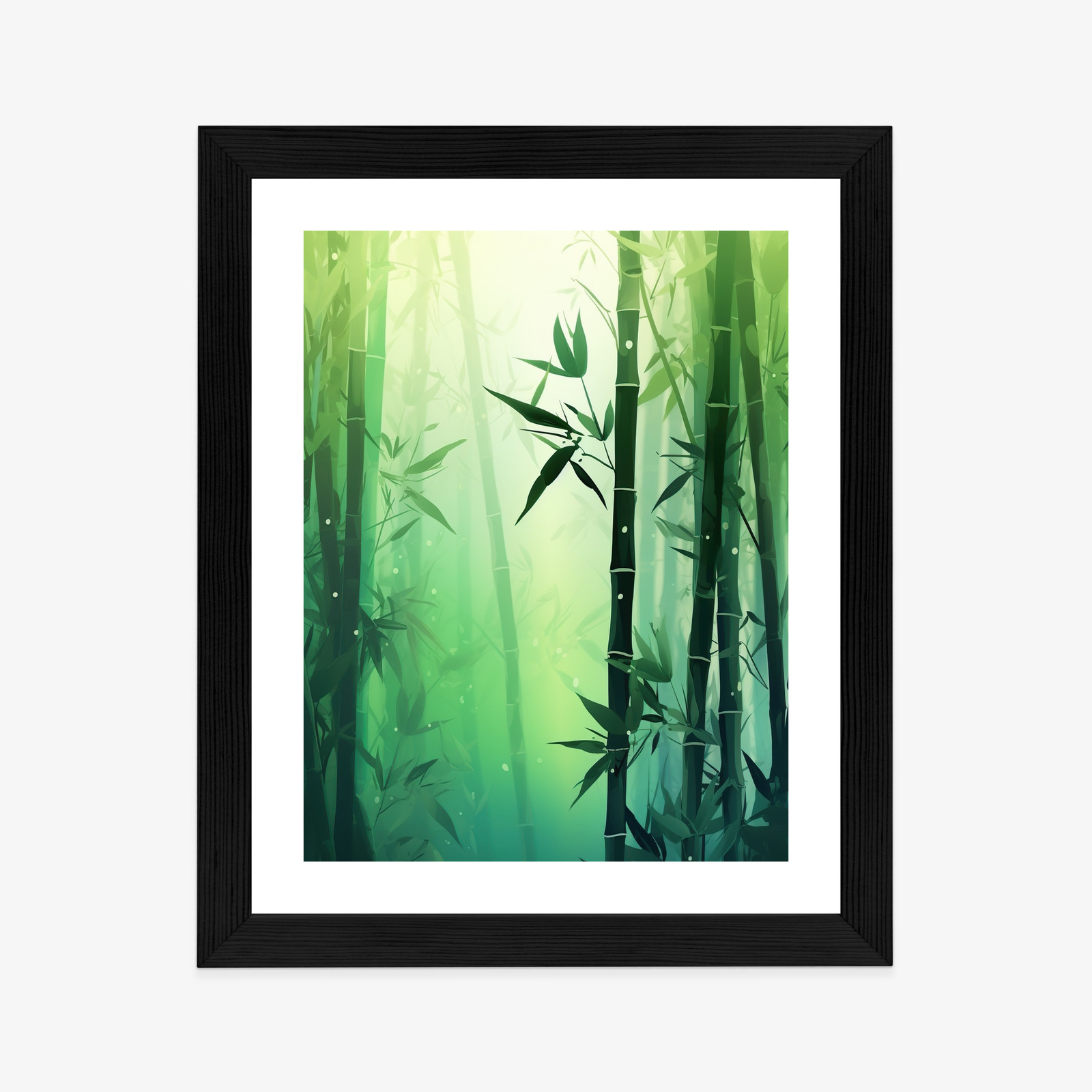 Poster Bambuswald In Der Sonne Rahmen Holz Mit Passepartout Farbe Natürlich – Bild 4