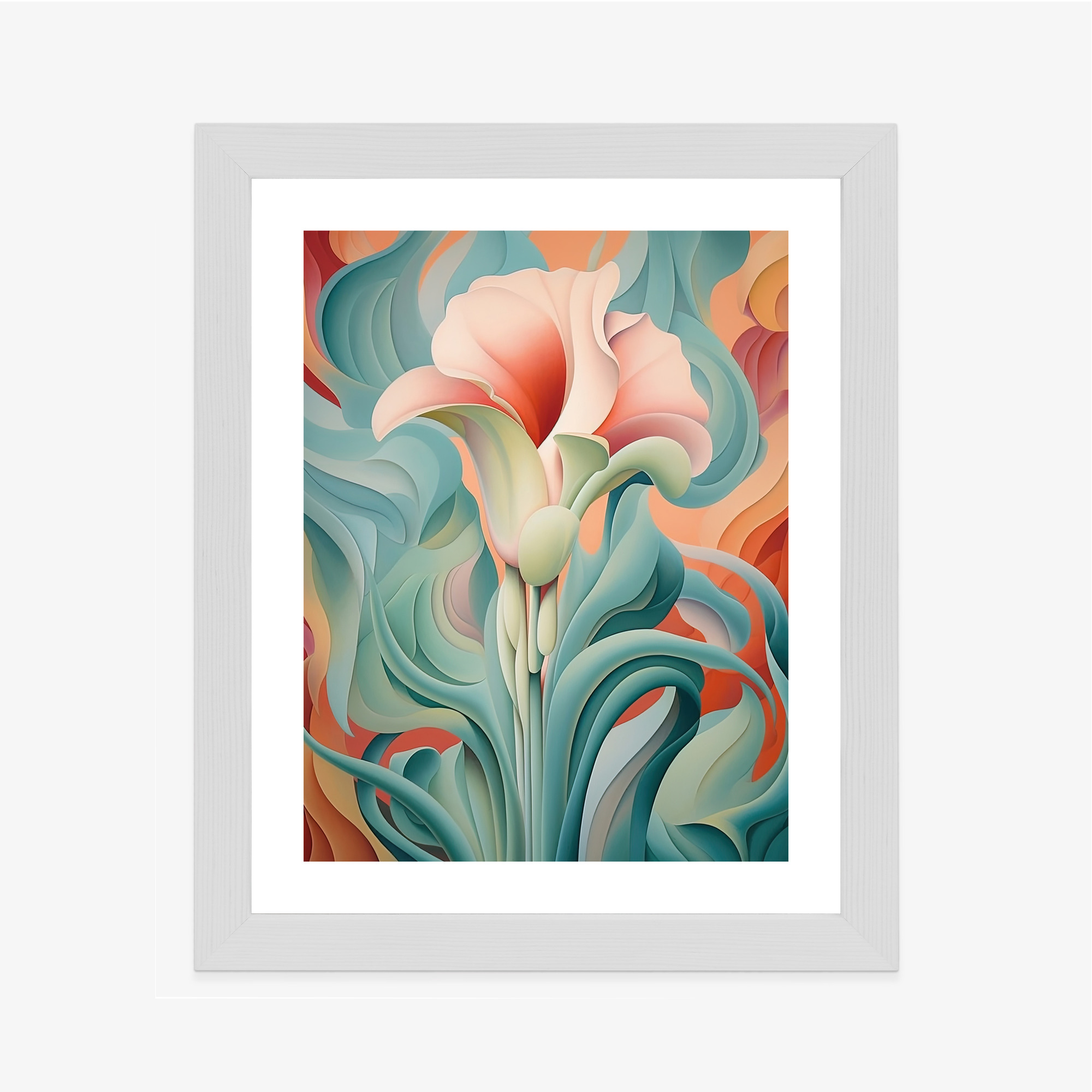 Poster Atemberaubender Floraler Hintergrund Rahmen Holz Mit Passepartout Farbe Natürlich – Bild 5