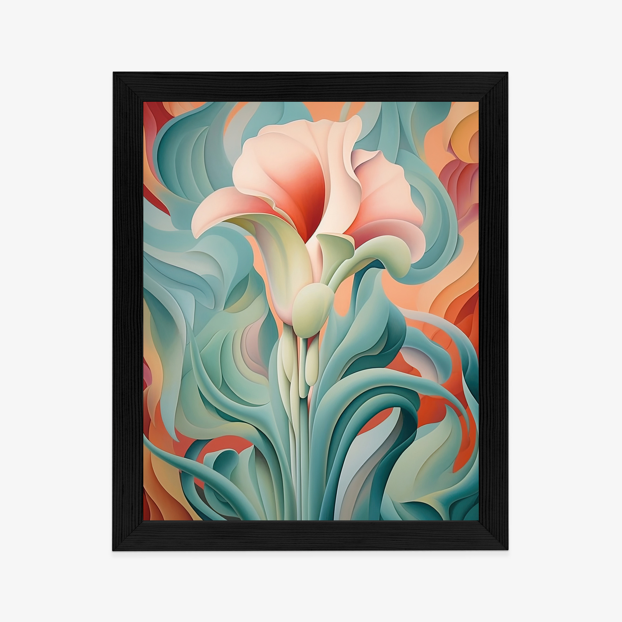 Poster Atemberaubender Floraler Hintergrund Rahmen Holz Mit Passepartout Farbe Natürlich – Bild 6