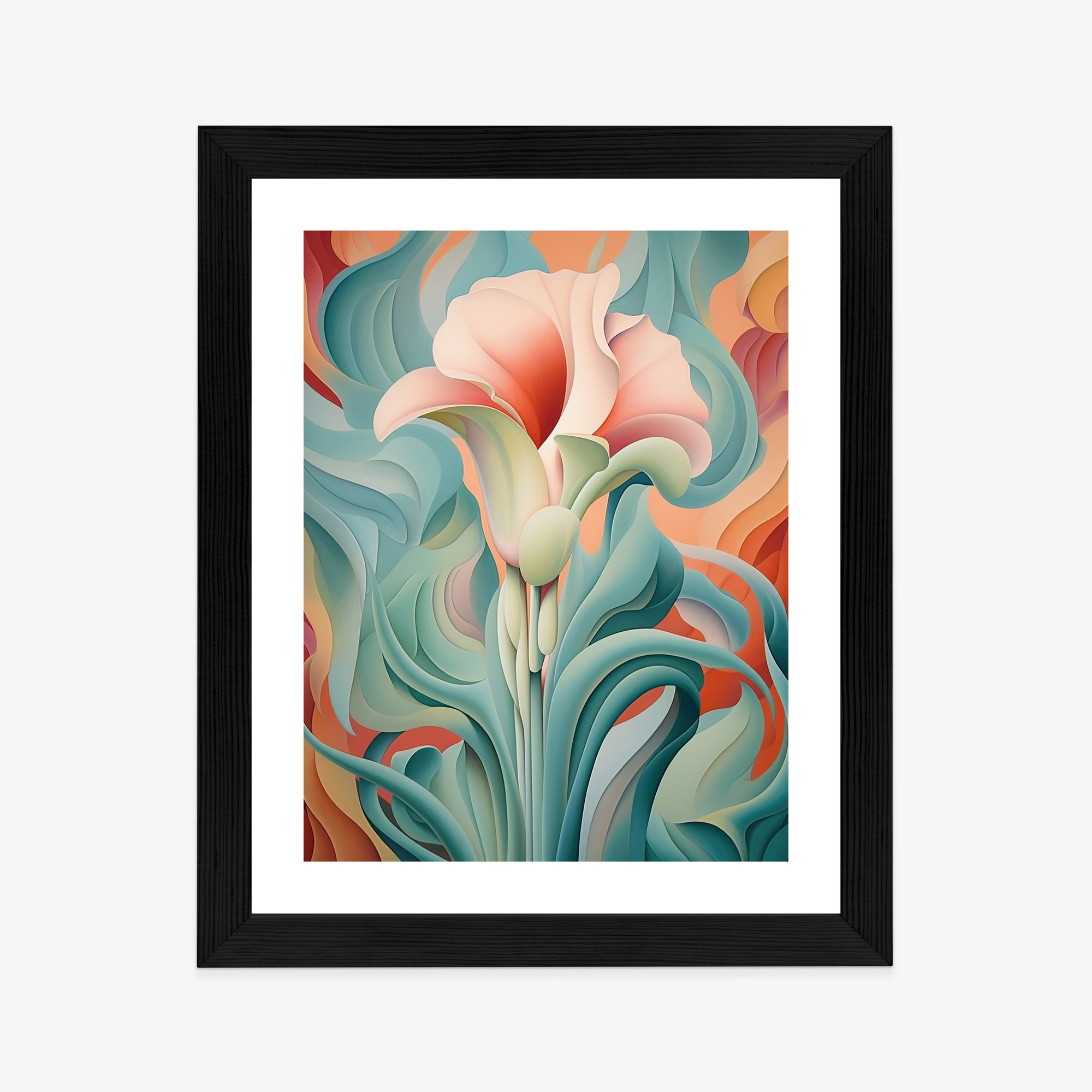 Poster Atemberaubender Floraler Hintergrund Rahmen Holz Mit Passepartout Farbe Natürlich – Bild 4