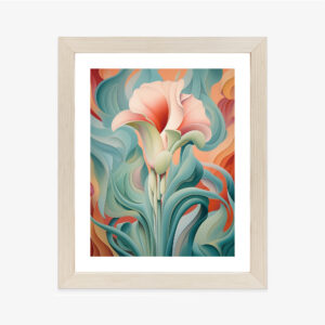 Poster Atemberaubender Floraler Hintergrund Rahmen Holz Mit Passepartout Farbe Natürlich