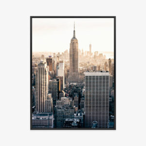 Poster Nyc-Blick Auf Wolkenkratzer Am Morgen Rahmen Aluminium Farbe Schwarz