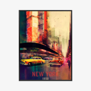Poster Abstraktes Gemälde Einer Straße In New York Rahmen Aluminium Farbe Schwarz