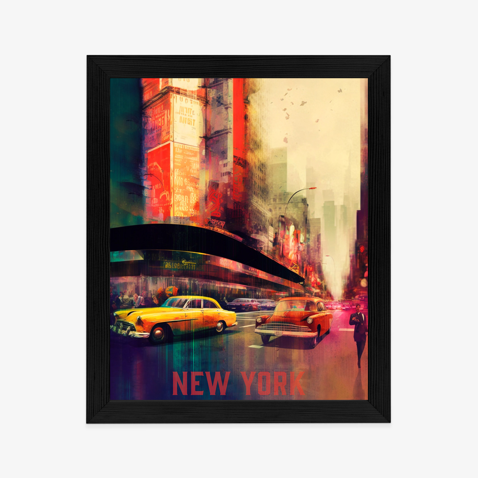 Poster Abstraktes Gemälde Einer Straße In New York Rahmen Aluminium Farbe Schwarz – Bild 7