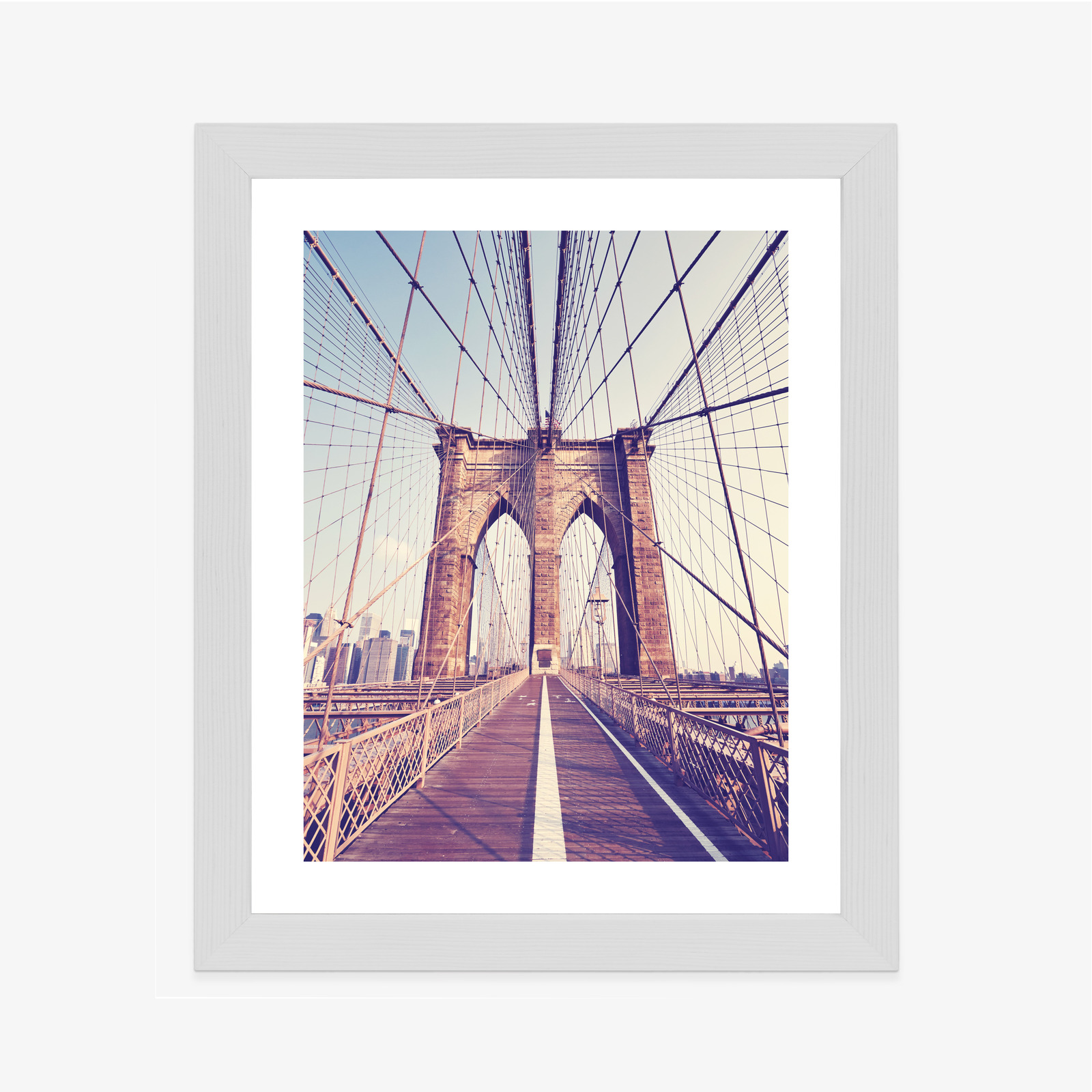 Poster Nyc Brooklyn Bridge Im Retro-Stil Rahmen Aluminium Farbe Schwarz – Bild 8