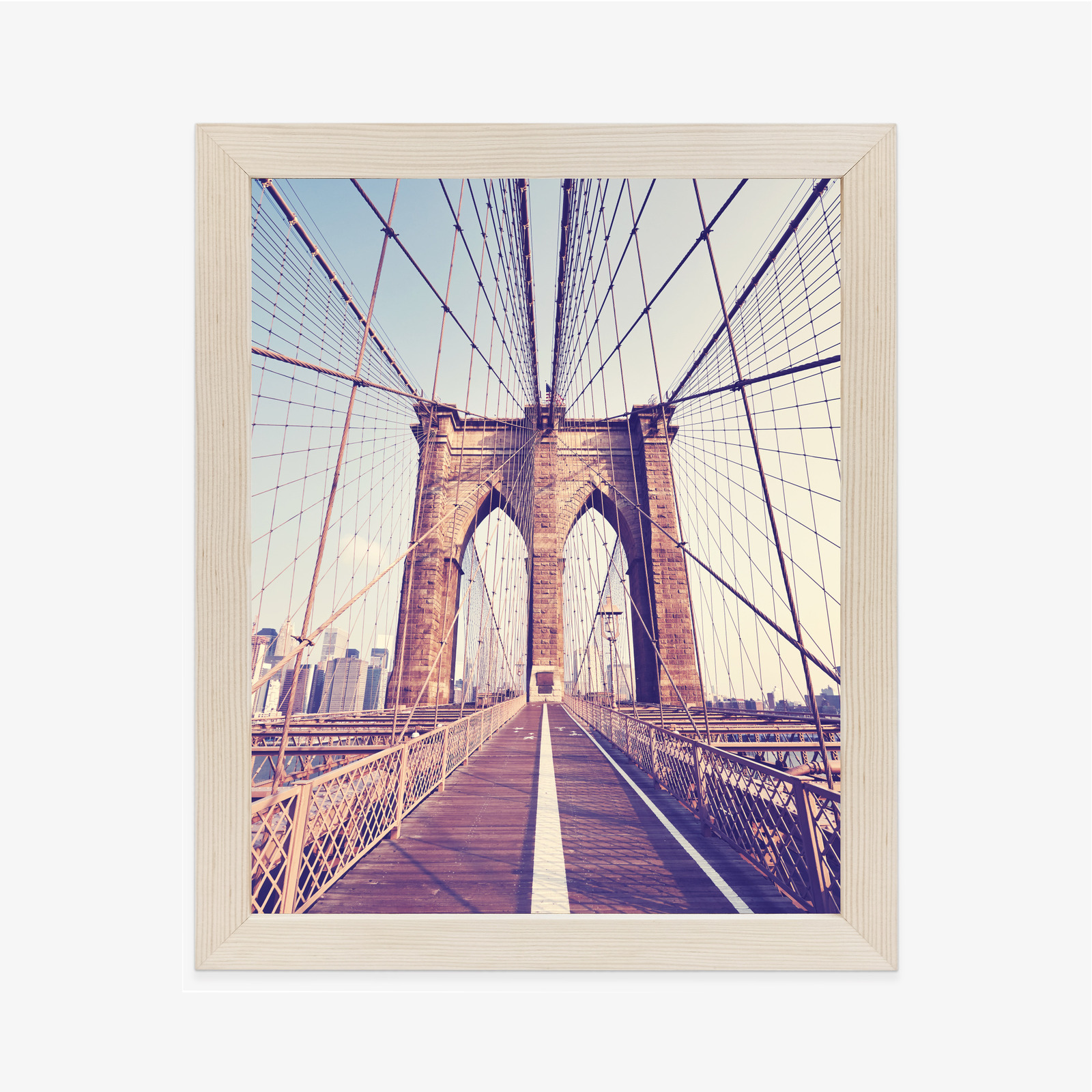 Poster Nyc Brooklyn Bridge Im Retro-Stil Rahmen Aluminium Farbe Schwarz – Bild 10