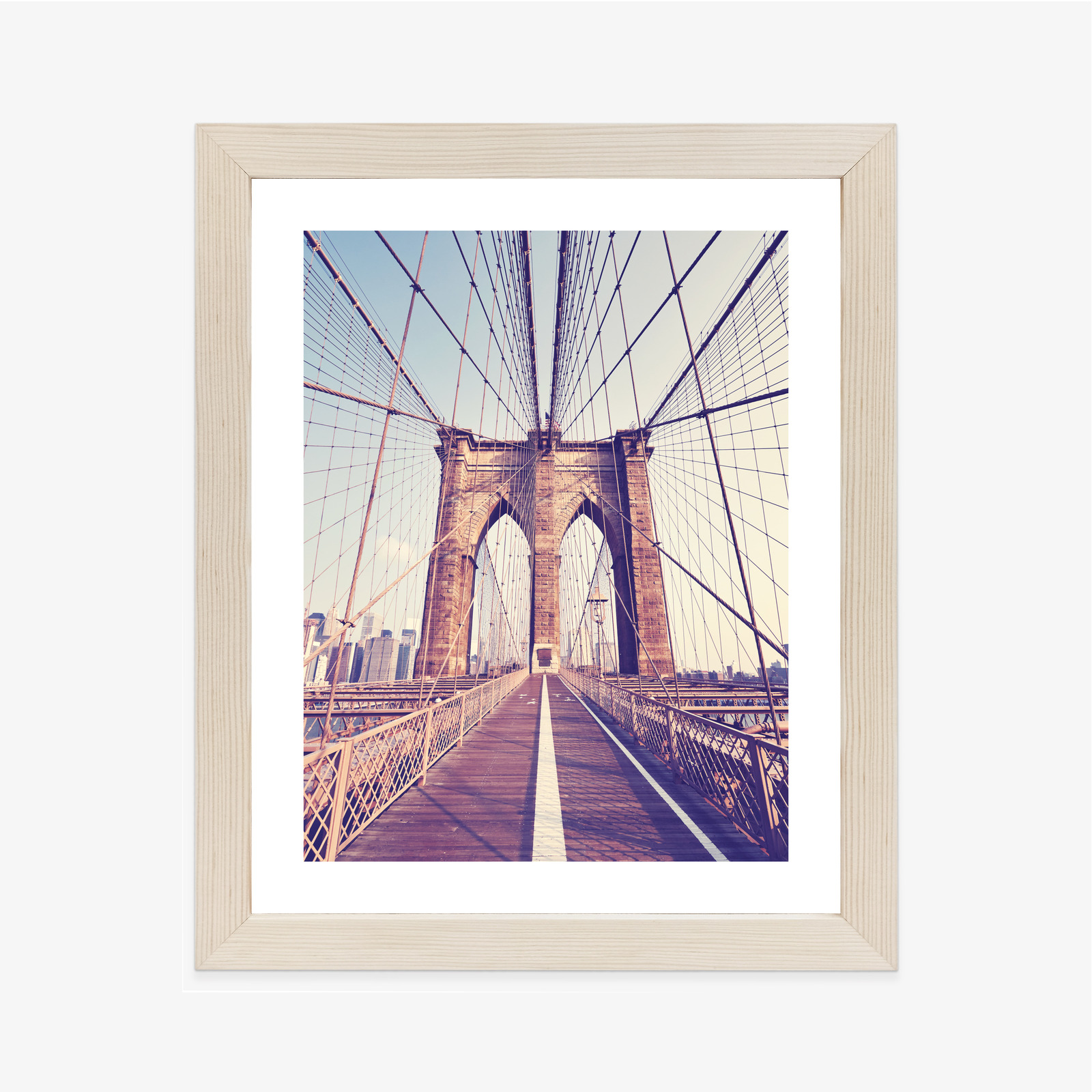 Poster Nyc Brooklyn Bridge Im Retro-Stil Rahmen Aluminium Farbe Schwarz – Bild 11
