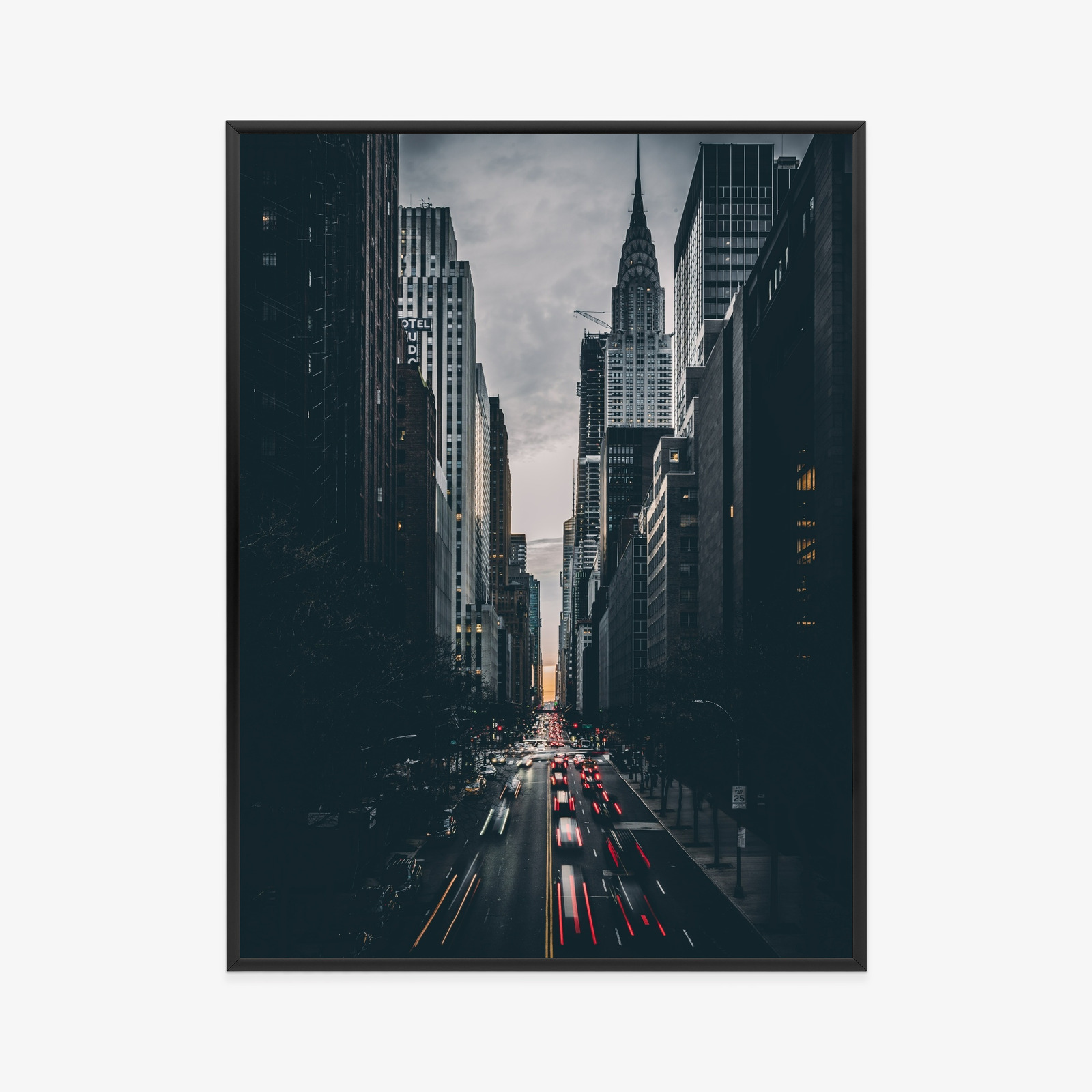 Poster New Yorker Straße Und Architektur Rahmen Aluminium Farbe Schwarz