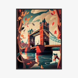 Poster Abstrakte Illustration Der Tower Bridge Rahmen Aluminium Farbe Schwarz