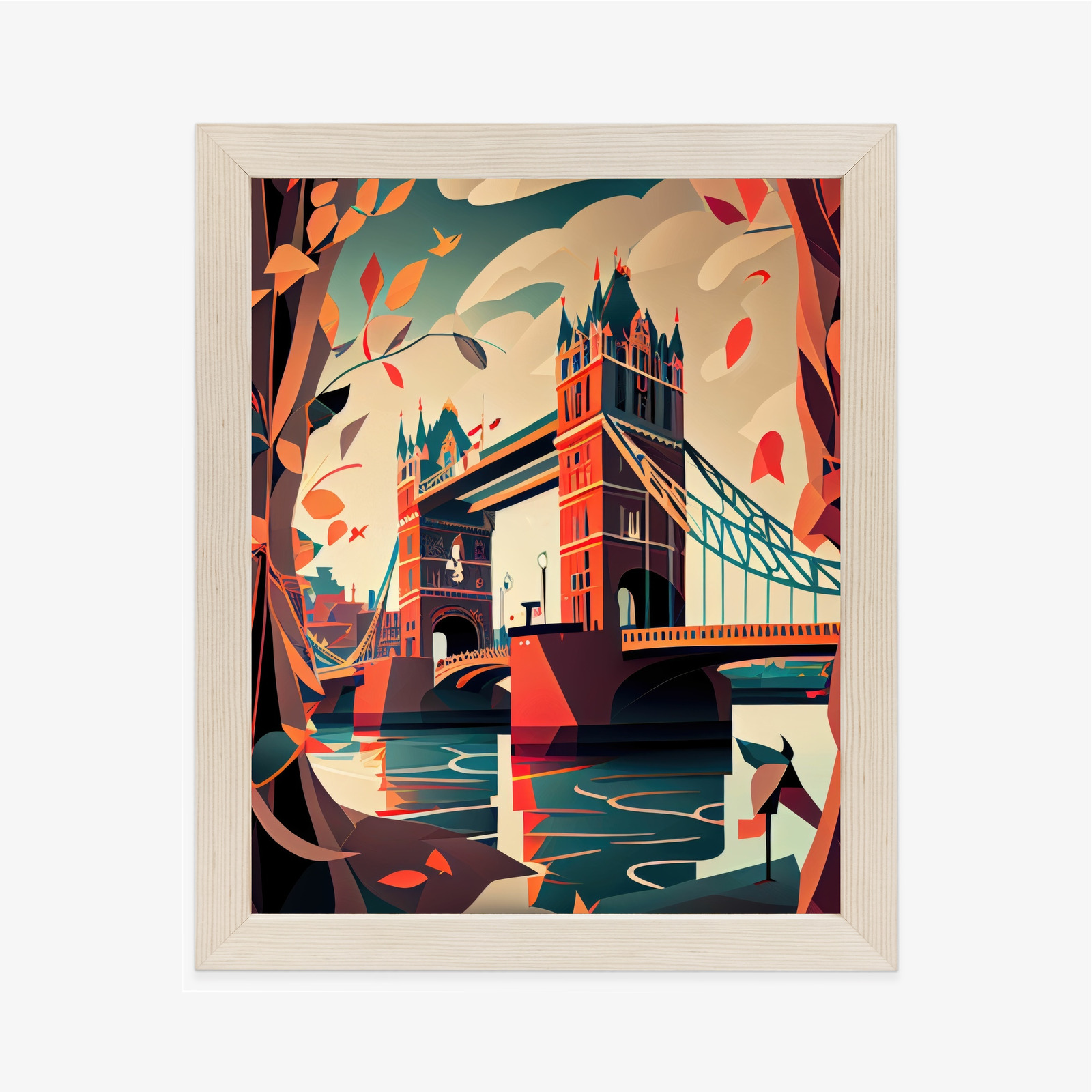 Poster Abstrakte Illustration Der Tower Bridge Rahmen Aluminium Farbe Schwarz – Bild 10