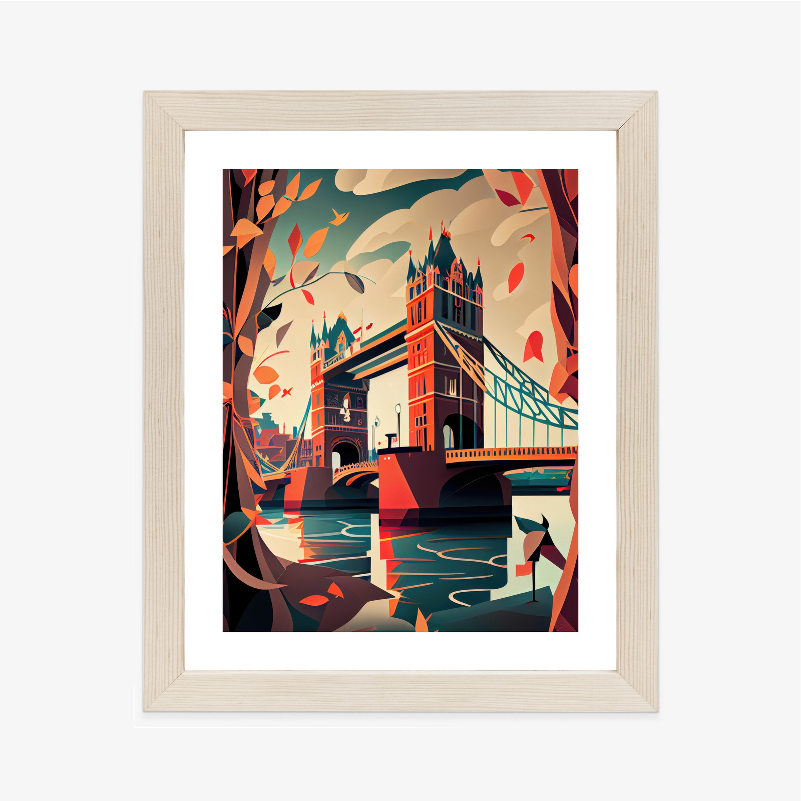 Poster Abstrakte Illustration Der Tower Bridge Rahmen Aluminium Farbe Schwarz – Bild 11
