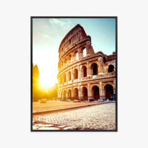 Poster Antikes Kolosseum Bei Sonnenuntergang Rahmen Aluminium Farbe Schwarz