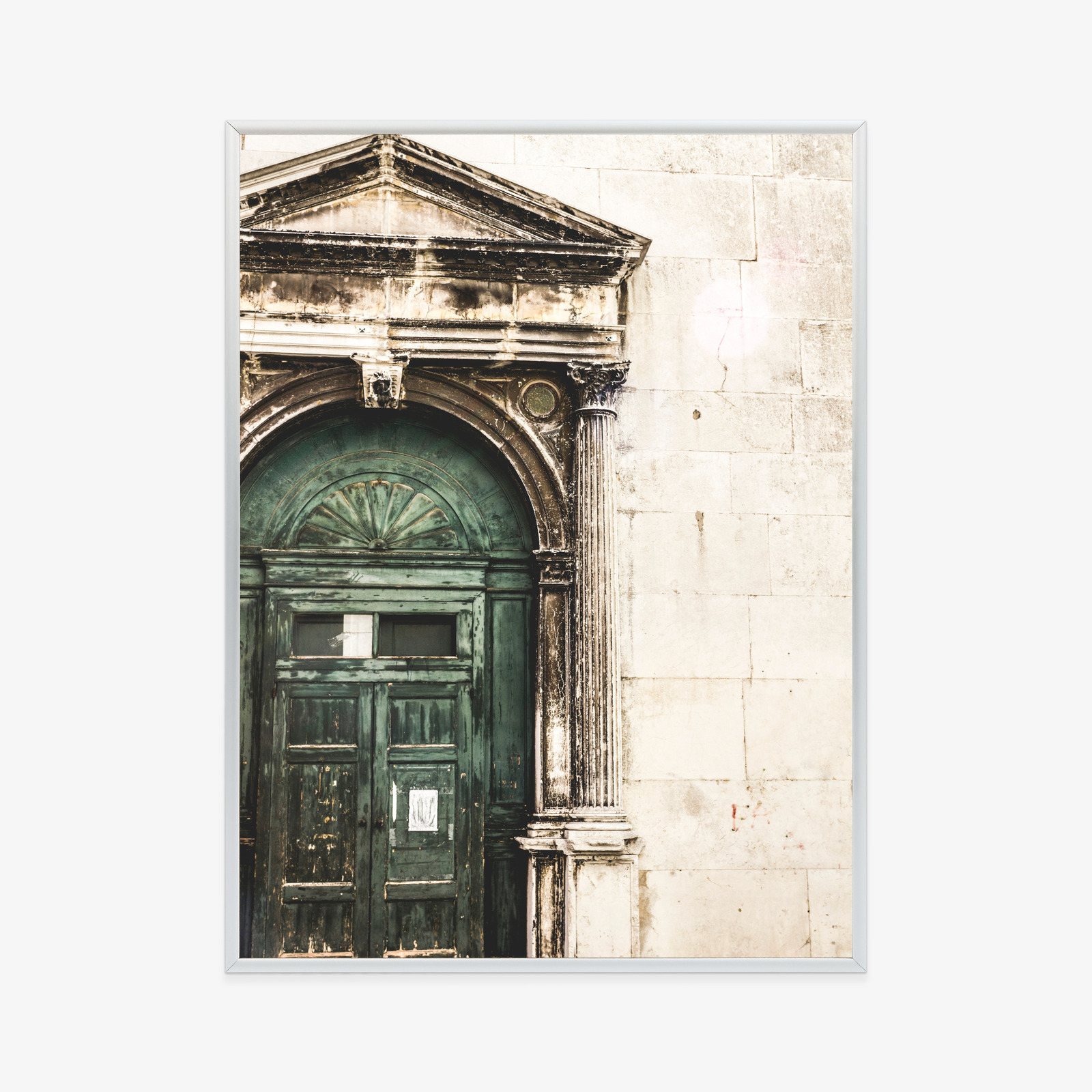 Poster Alte Architekturtür In Venedig Rahmen Aluminium Farbe Schwarz – Bild 2