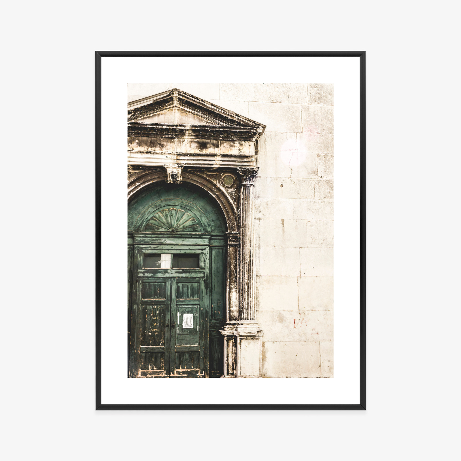 Poster Alte Architekturtür In Venedig Rahmen Aluminium Farbe Schwarz – Bild 4