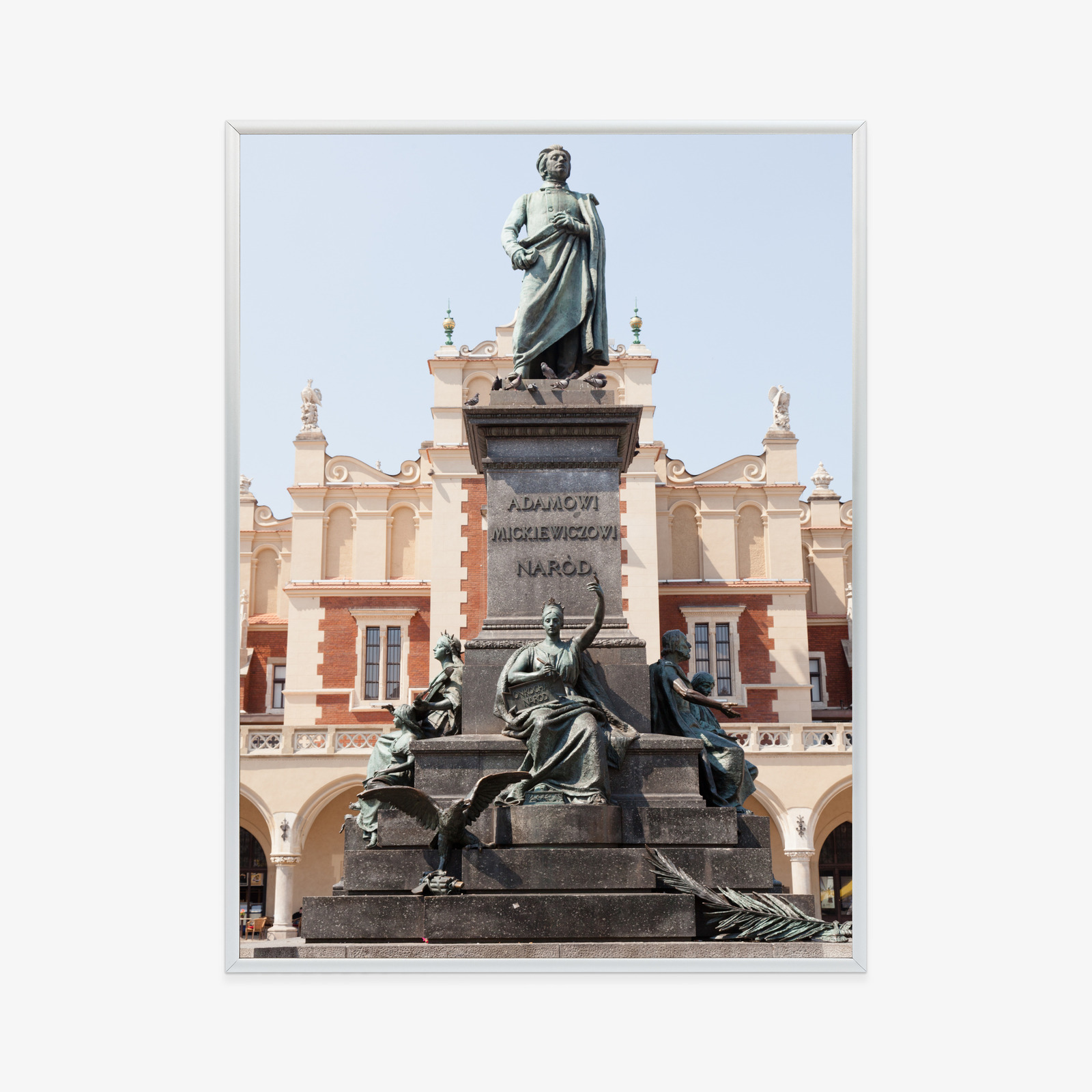 Poster Adam-Mickiewicz-Denkmal In Krakau Rahmen Holz Mit Passepartout Farbe Natürlich – Bild 10
