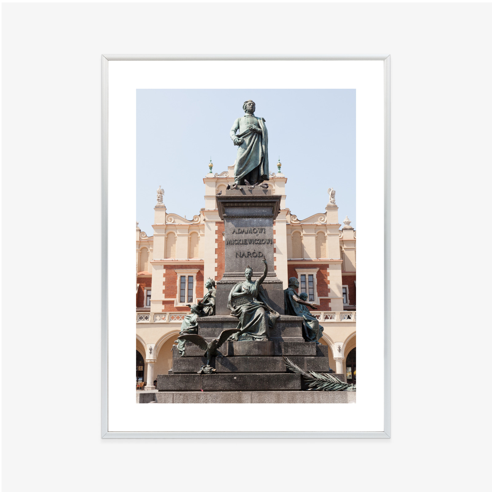Poster Adam-Mickiewicz-Denkmal In Krakau Rahmen Holz Mit Passepartout Farbe Natürlich – Bild 8