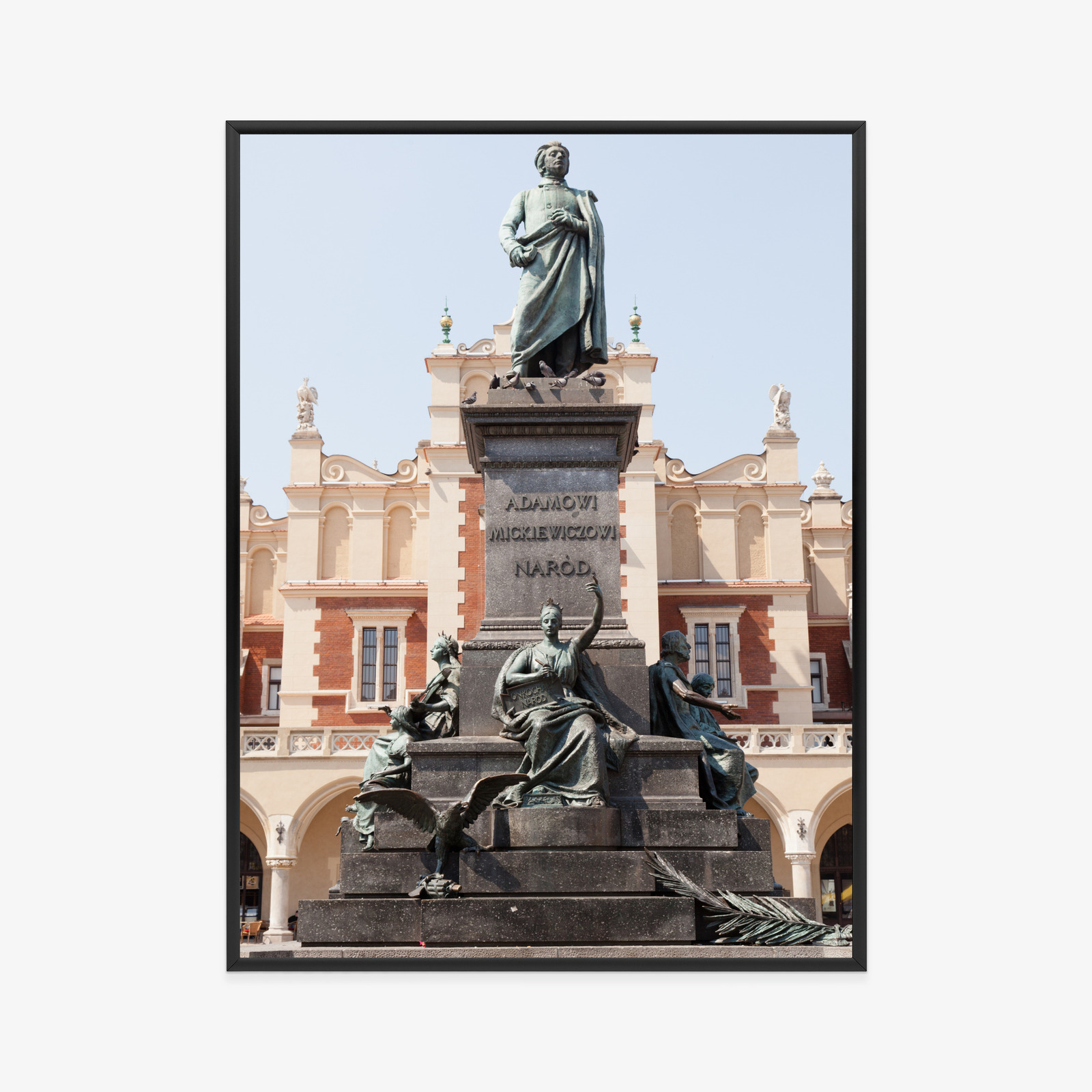 Poster Adam-Mickiewicz-Denkmal In Krakau Rahmen Holz Mit Passepartout Farbe Natürlich – Bild 11