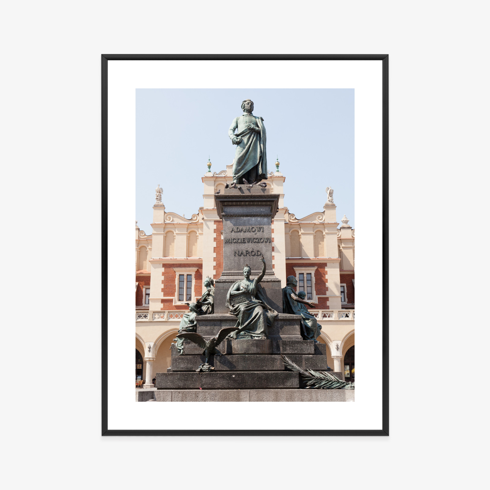 Poster Adam-Mickiewicz-Denkmal In Krakau Rahmen Holz Mit Passepartout Farbe Natürlich – Bild 9