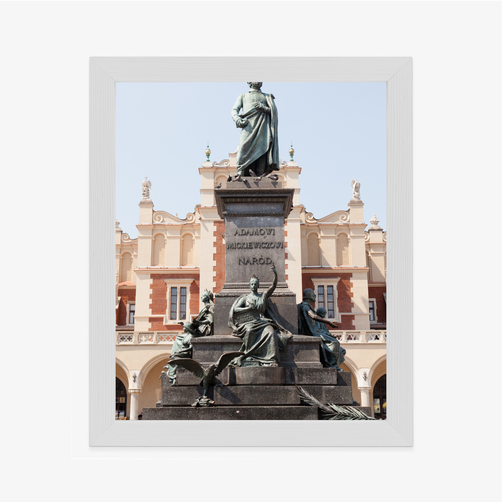 Poster Adam-Mickiewicz-Denkmal In Krakau Rahmen Holz Mit Passepartout Farbe Natürlich – Bild 7