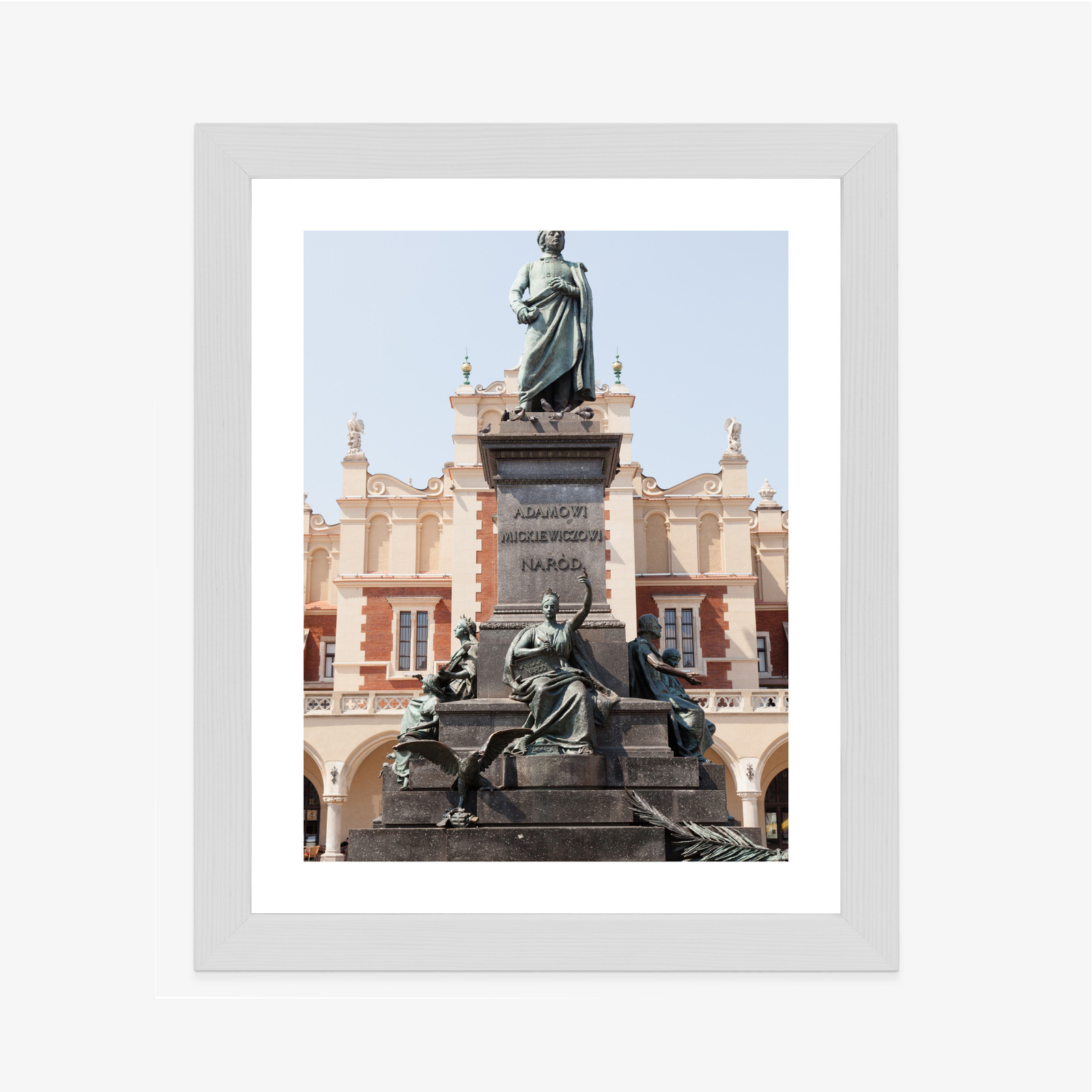 Poster Adam-Mickiewicz-Denkmal In Krakau Rahmen Holz Mit Passepartout Farbe Natürlich – Bild 5
