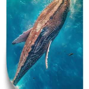 Poster Ein Wal Schwimmt Im Blauen Ozean