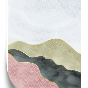 Poster Abstrakte Geometrische Berglandschaft