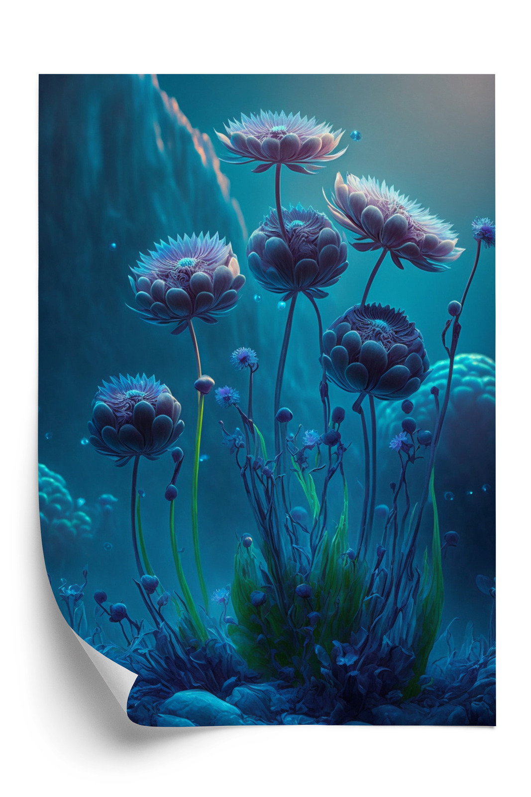 Poster Wildblumen Im Fantasy-Stil Rahmen Aluminium Farbe Schwarz – Bild 3