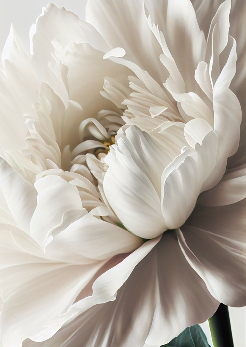 Poster Nahaufnahme Der Weißen Pfingstrose Rahmen Holz Mit Passepartout Farbe Natürlich – Bild 12