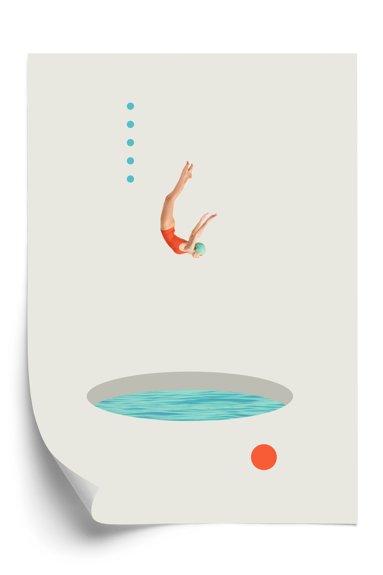 Poster Eintauchen In Die Künstlerische Collage Des Wassers Rahmen Aluminium Farbe Schwarz – Bild 3