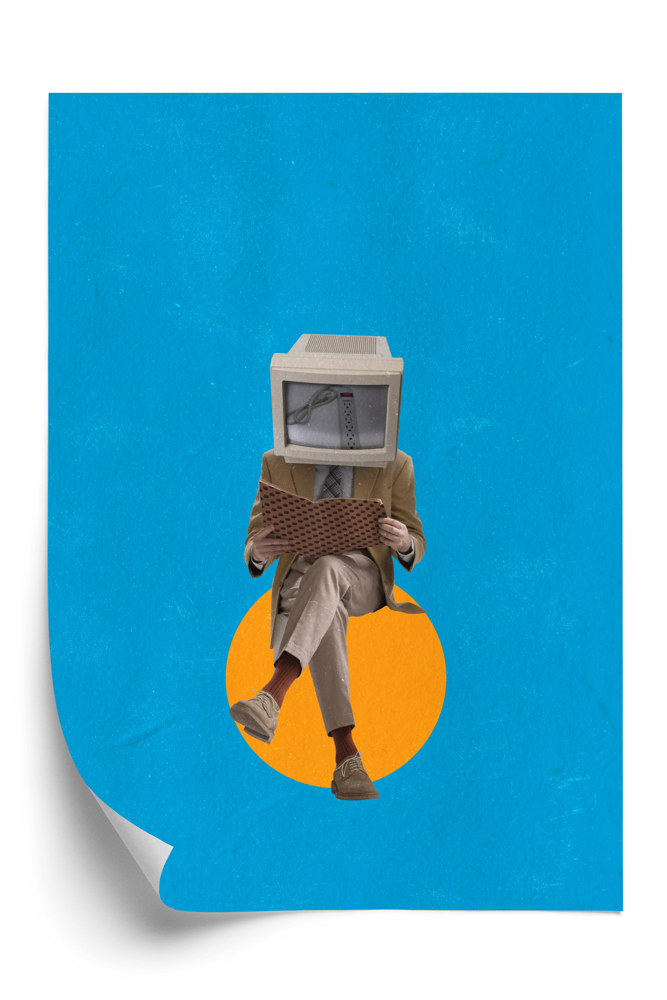 Poster Moderne Collage Mit Binärem Geist Rahmen Aluminium Farbe Schwarz – Bild 3