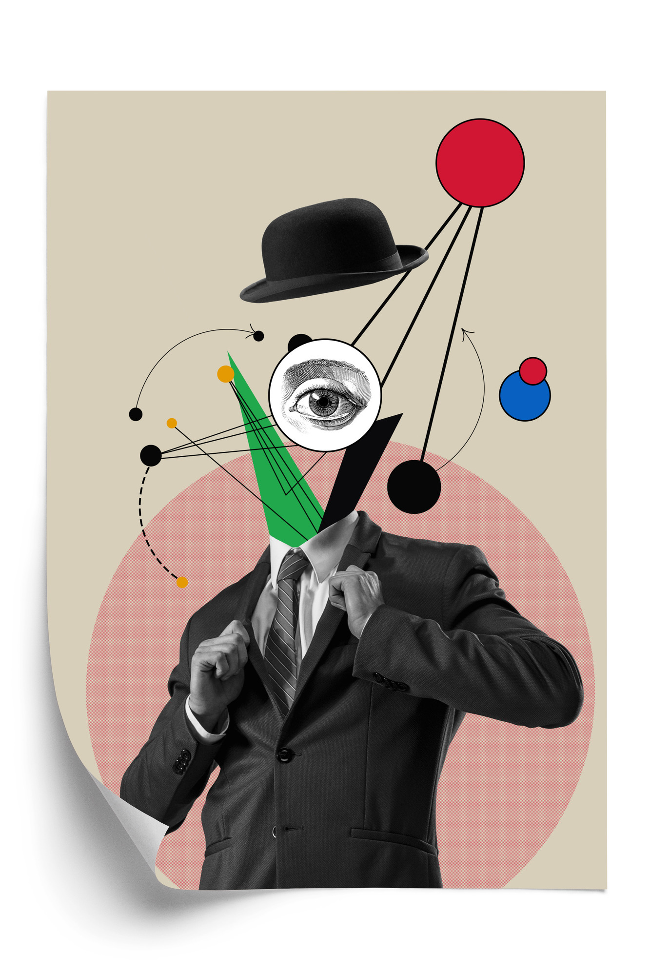 Poster Allgegenwärtiger Geist – Eine Von Moderner Kunst Inspirierte Collage Rahmen Aluminium Farbe Schwarz – Bild 3