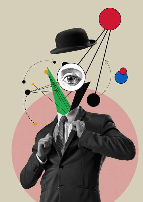 Poster Allgegenwärtiger Geist – Eine Von Moderner Kunst Inspirierte Collage Rahmen Aluminium Farbe Schwarz – Bild 4