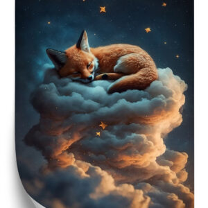 Poster Ein Fuchs, Der Auf Einer Wolke Schläft