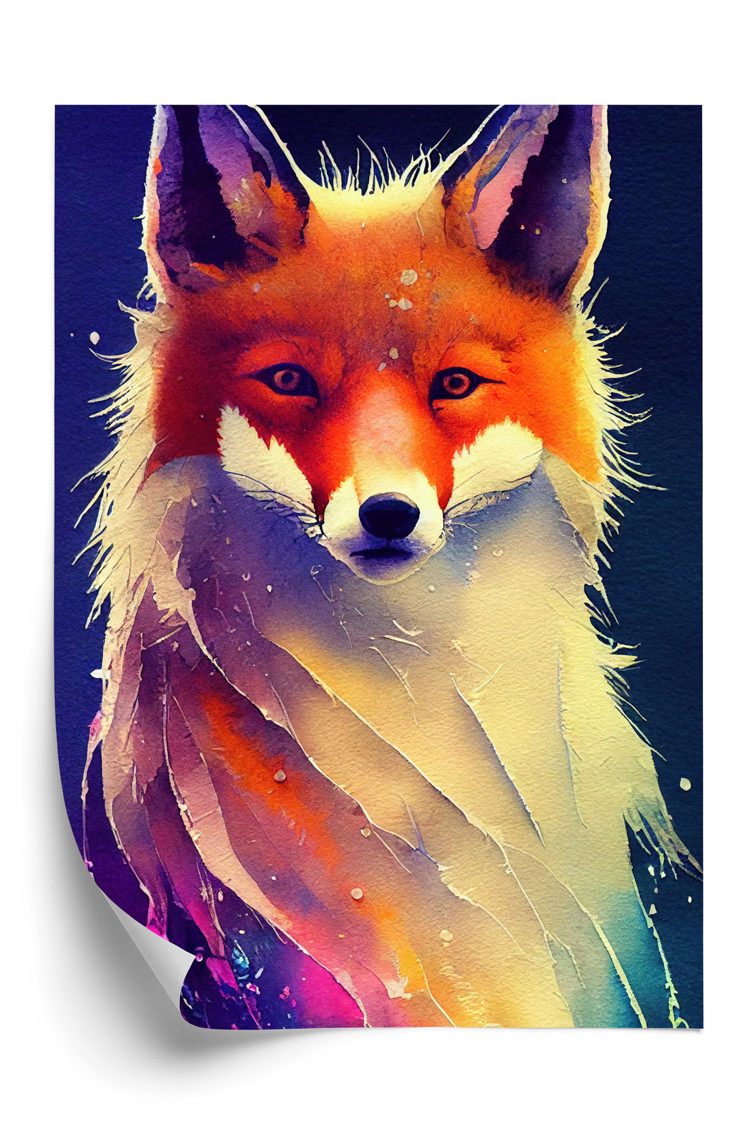 Poster Beautiful Fine Art Portrait Of Red Fox. Generated By Ai, Is Not Based On Any Original Image, Character Or Person