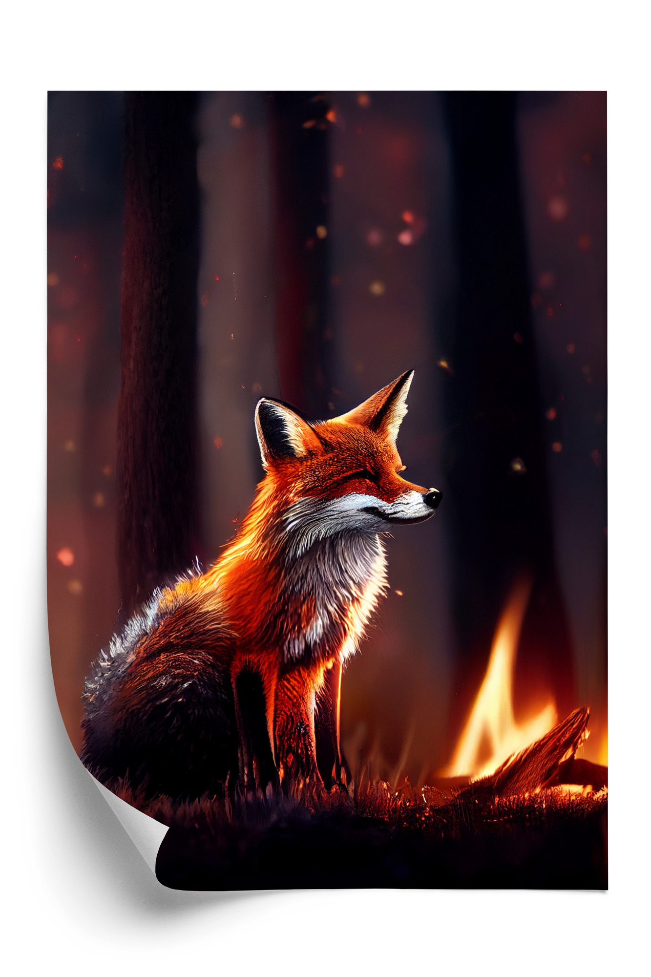Poster Firefox Rahmen Holz Mit Passepartout Farbe Natürlich – Bild 3