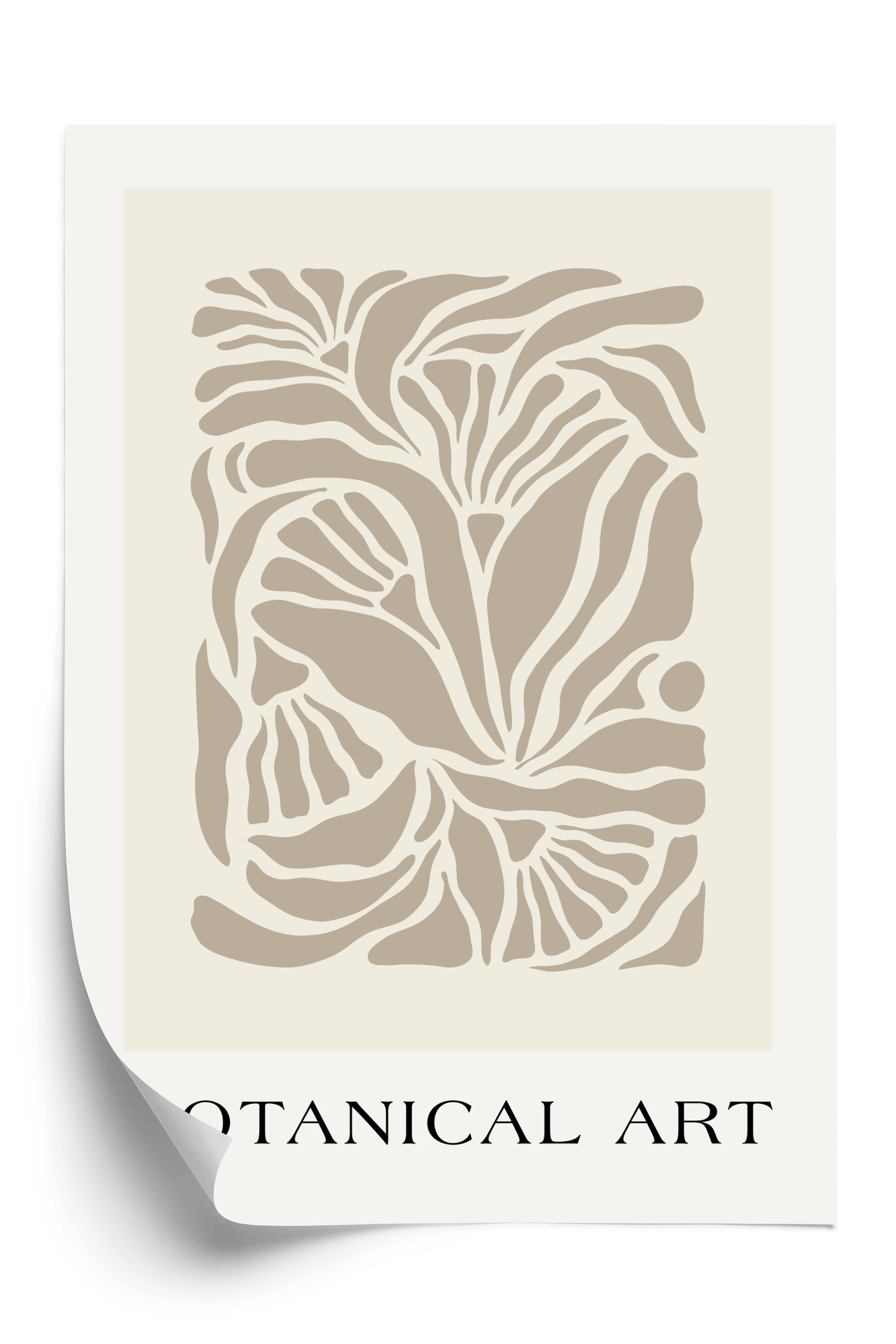 Poster Botanisches Muster Im Matisse-Stil Rahmen Holz Mit Passepartout Farbe Natürlich – Bild 3