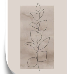 Poster Abstrakte Minimalistische Pflanze Auf Beigem Hintergrund